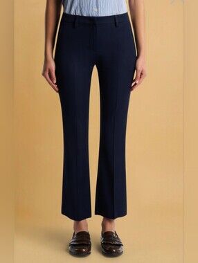 PT01 Janie Straight Leg Luxury Italian Black Corduroy Trousers. Size 44(8)